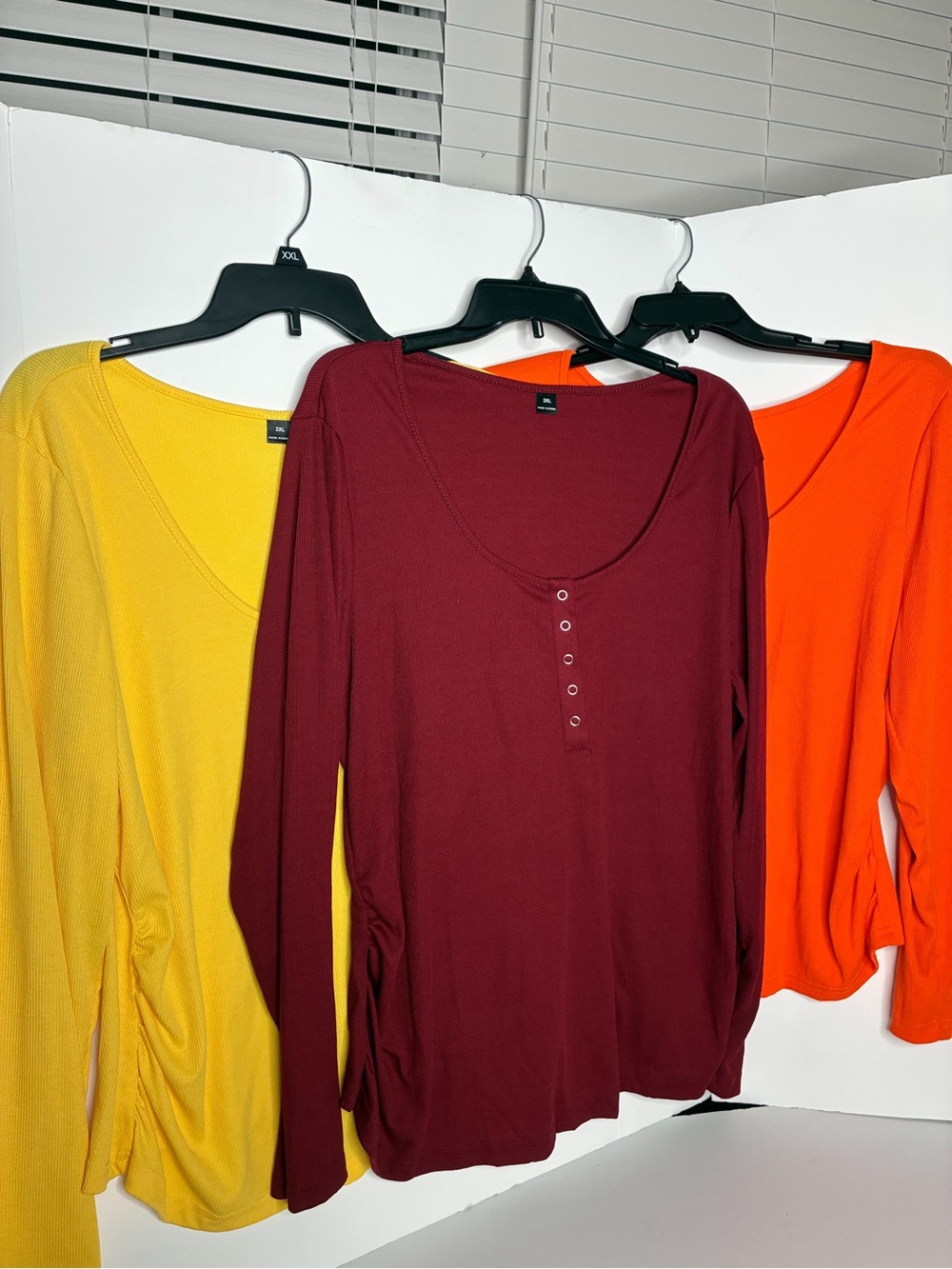 NWOT 3 Women’s Long Sleeve Scoop Neck Henley Top by